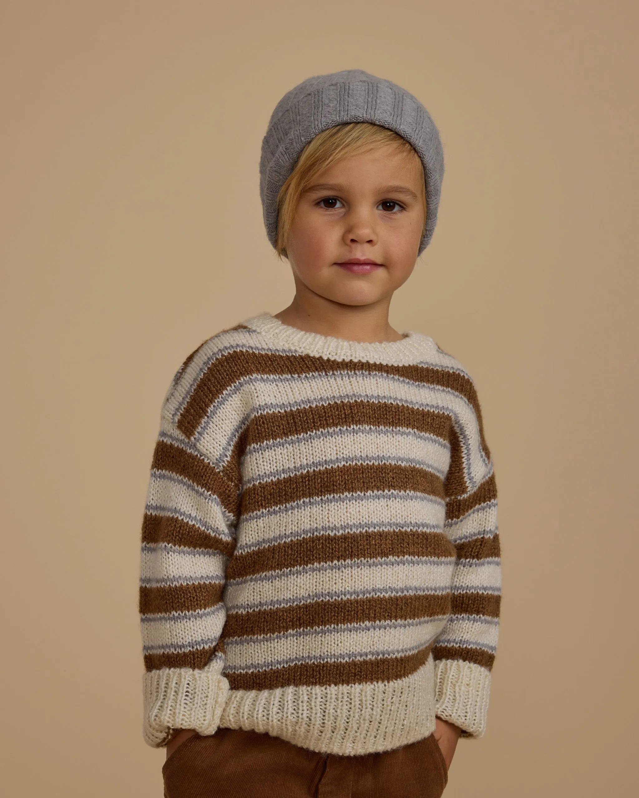 The Aspen Sweater by Rylee + Cru - Saddle Stripe - KIDS