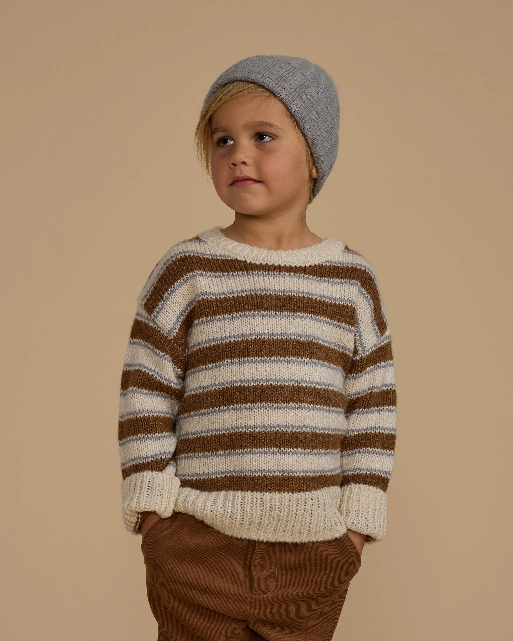 The Aspen Sweater by Rylee + Cru - Saddle Stripe - KIDS