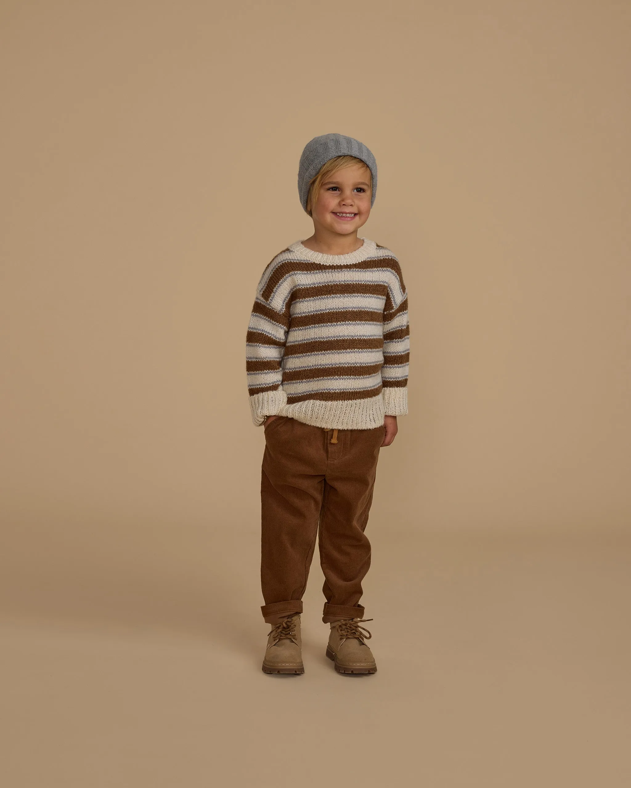 The Aspen Sweater by Rylee + Cru - Saddle Stripe - KIDS