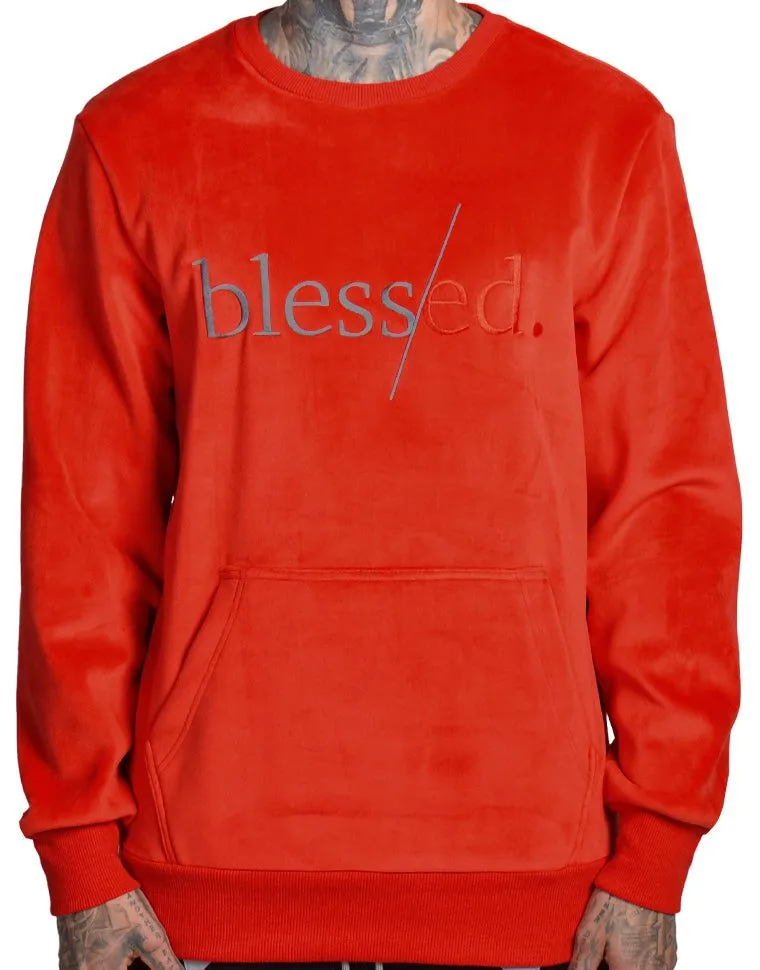 The Hideout Clothing  Blessed Velour Crewneck Sweater