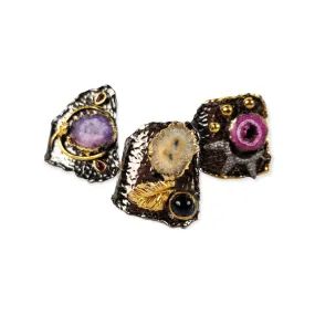 The Milly Wearable Art Solar Quartz Wrap Ring Collection