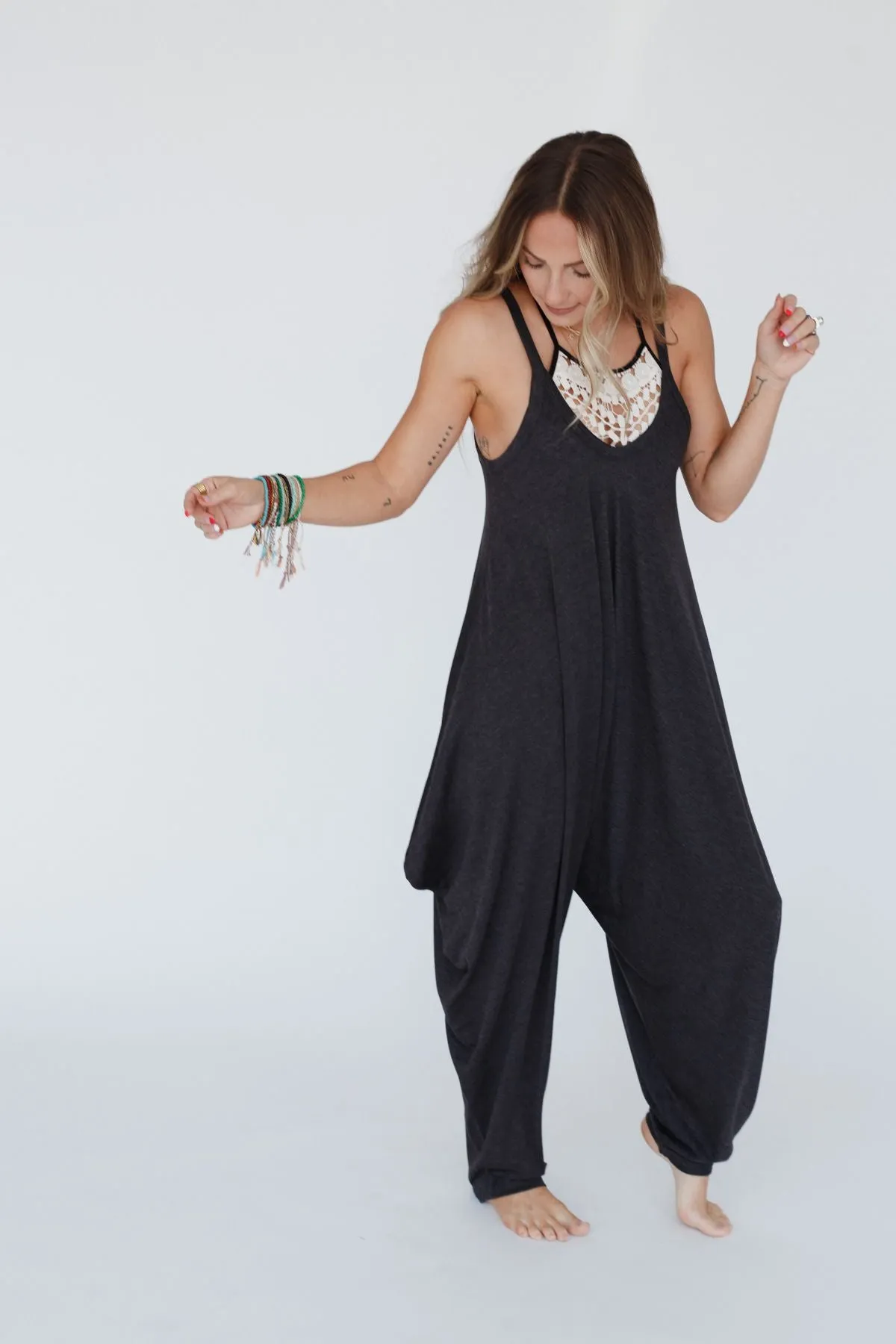 The Perfect Harem Jumpsuit - Charcoal