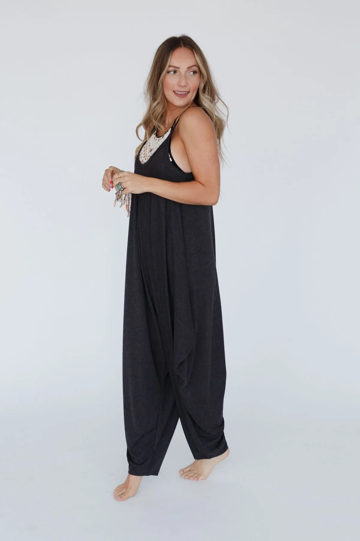 The Perfect Harem Jumpsuit - Charcoal