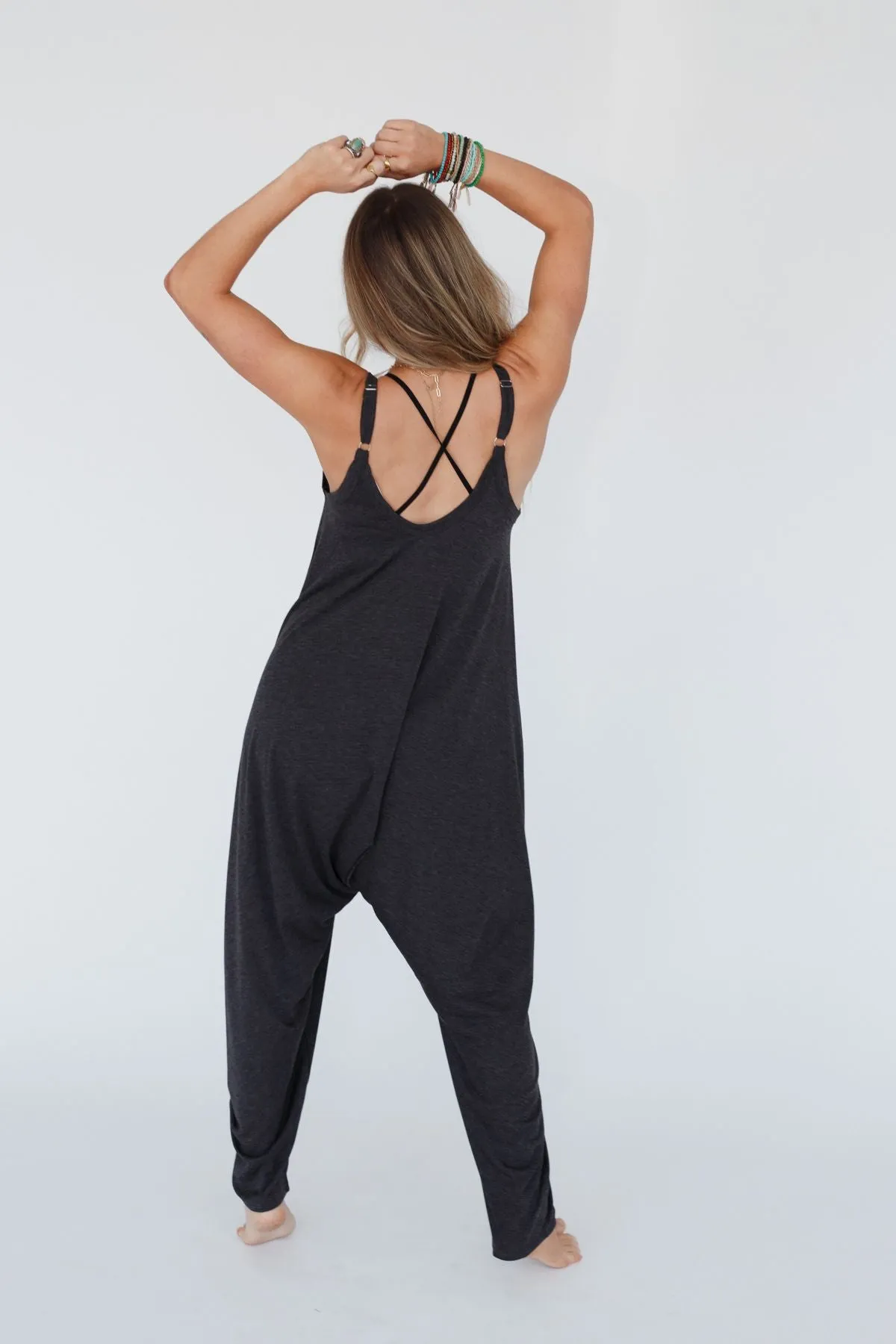 The Perfect Harem Jumpsuit - Charcoal