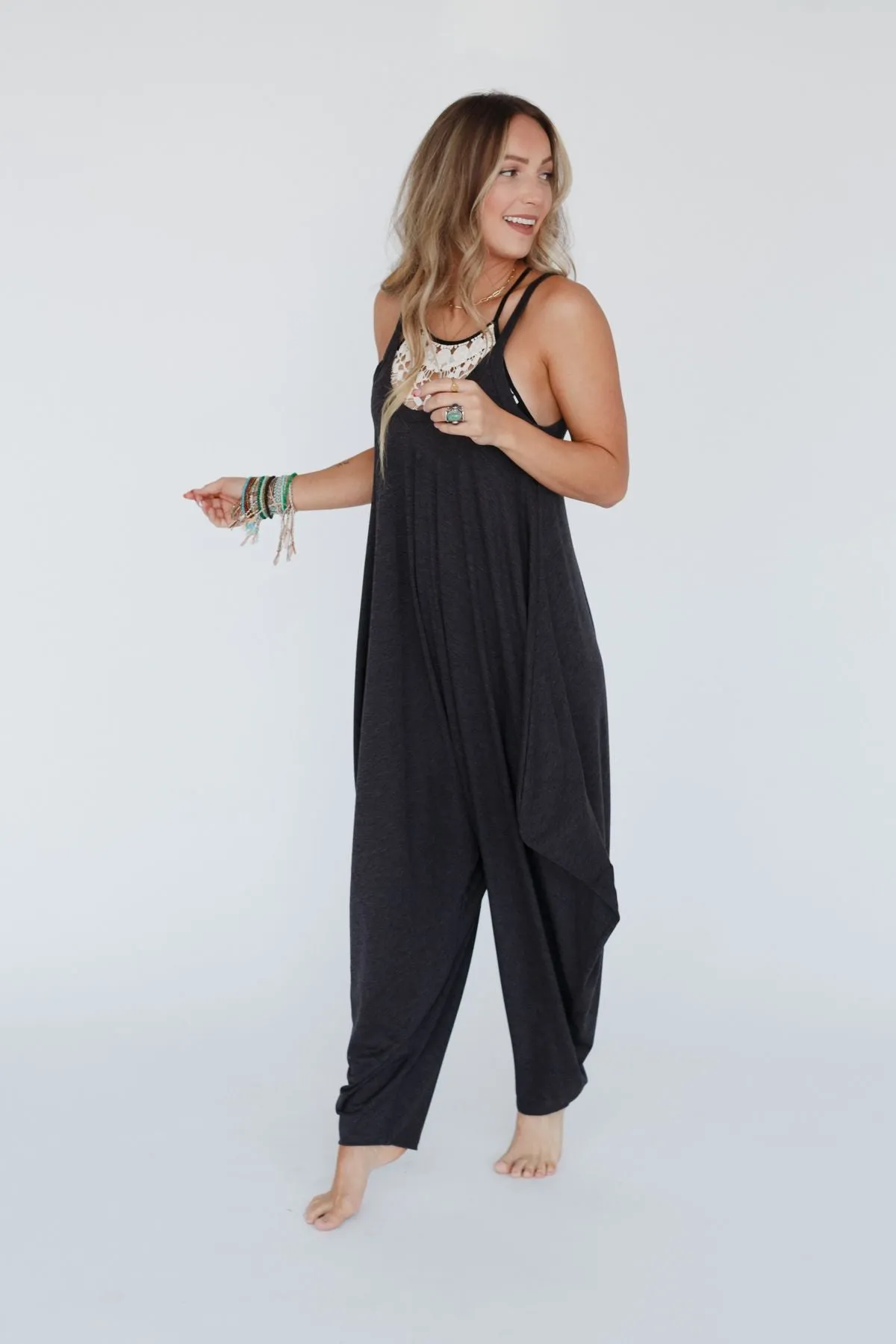 The Perfect Harem Jumpsuit - Charcoal