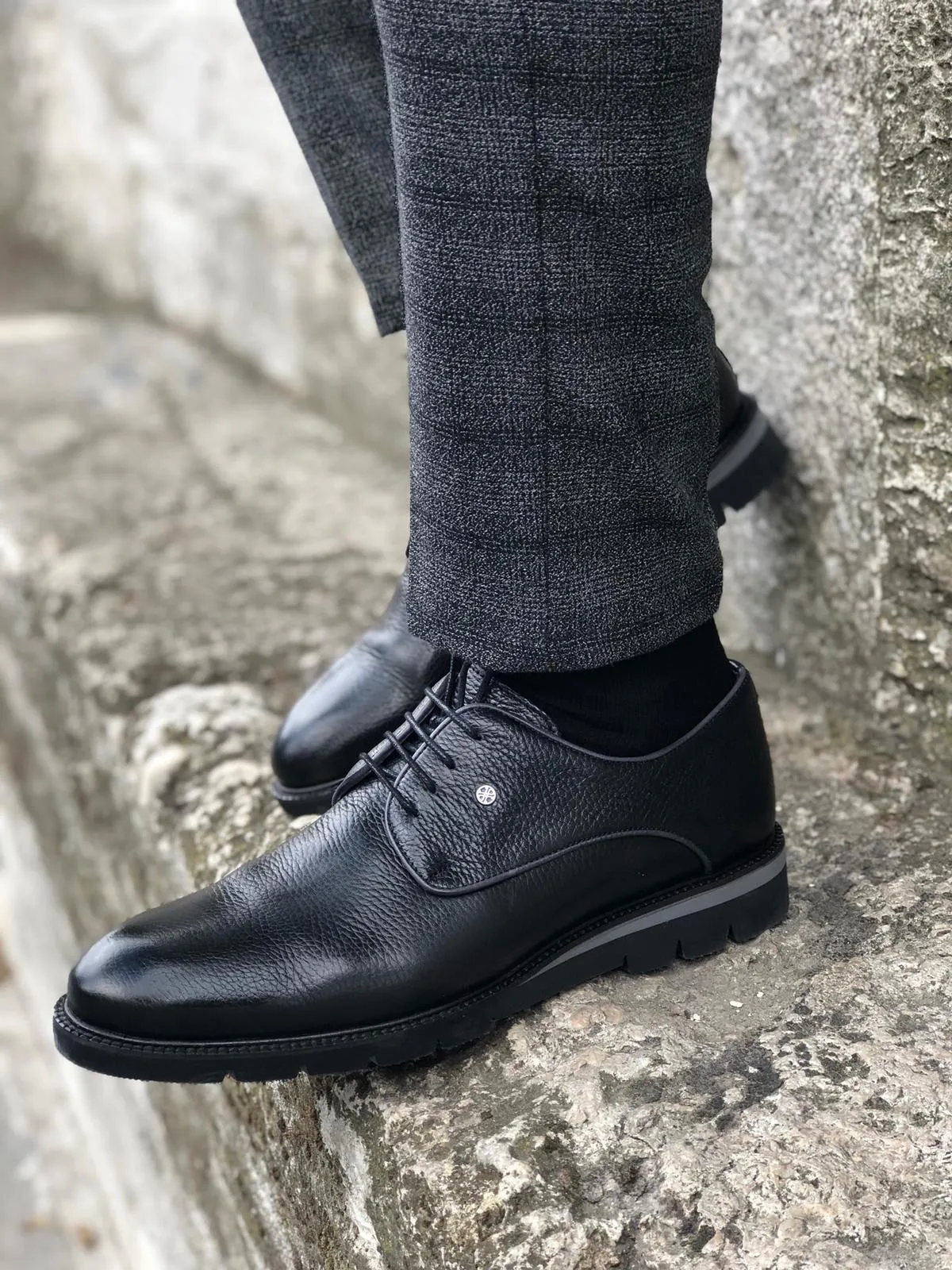 The Rebe Black Laced Oxfords