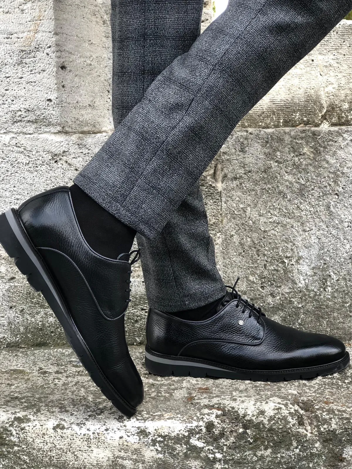 The Rebe Black Laced Oxfords