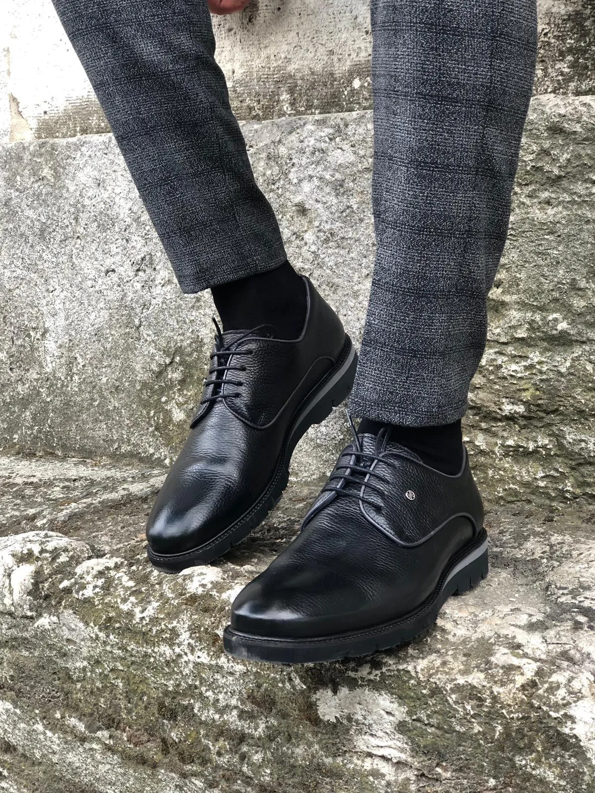 The Rebe Black Laced Oxfords