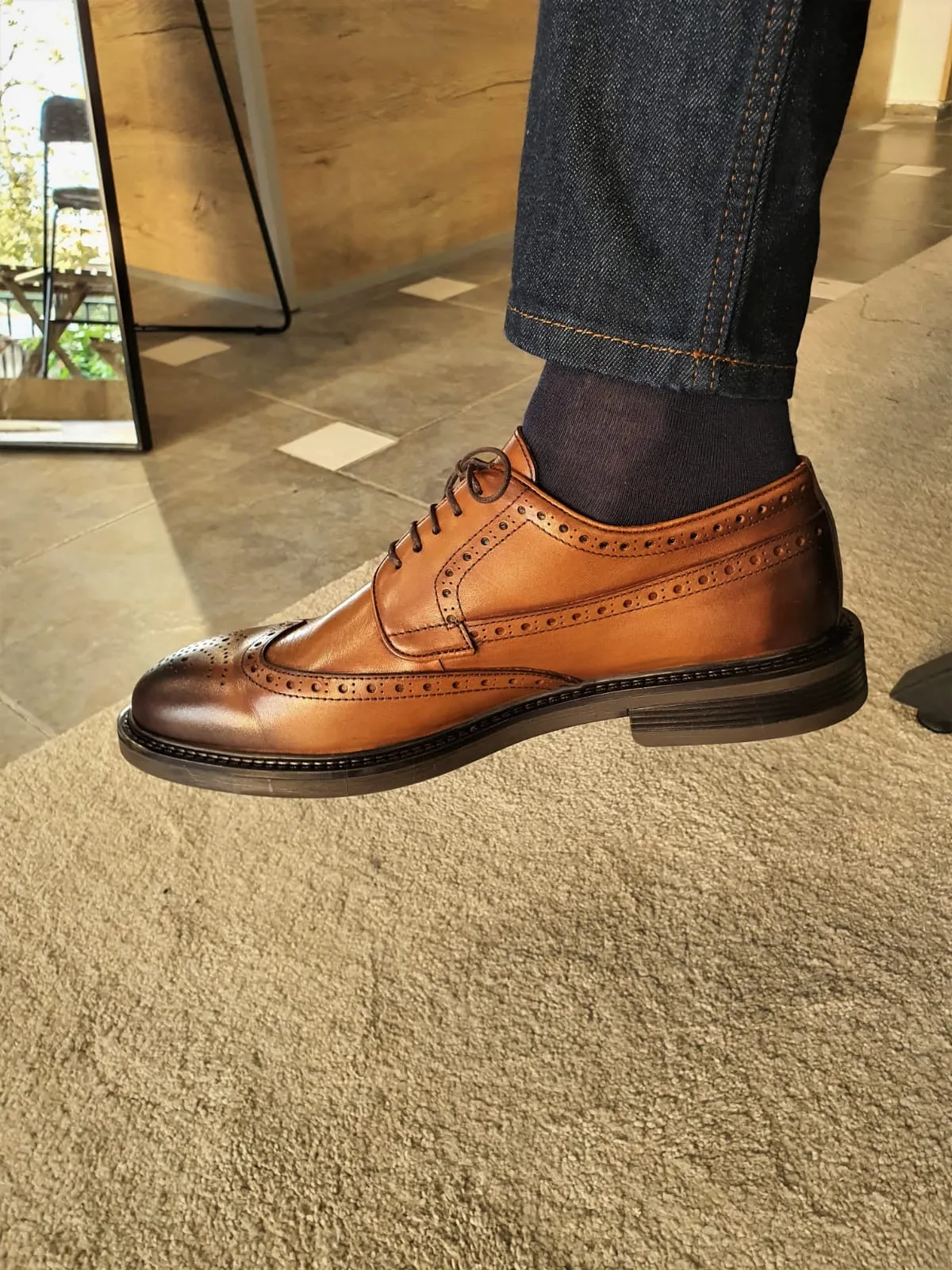 Torino Tan Wingtip Oxfords