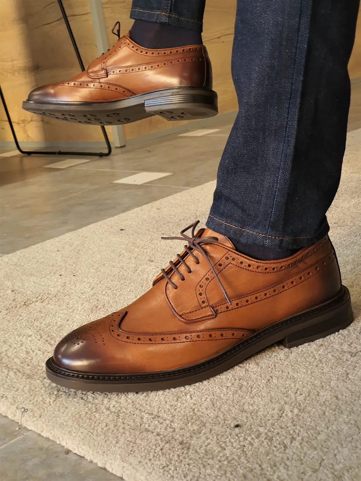 Torino Tan Wingtip Oxfords