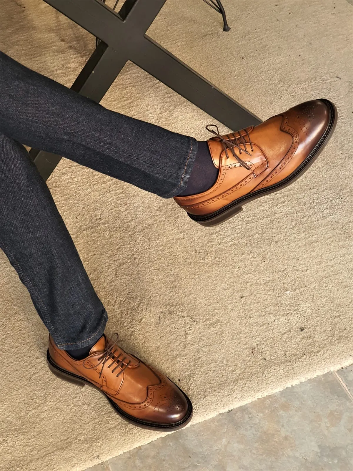 Torino Tan Wingtip Oxfords