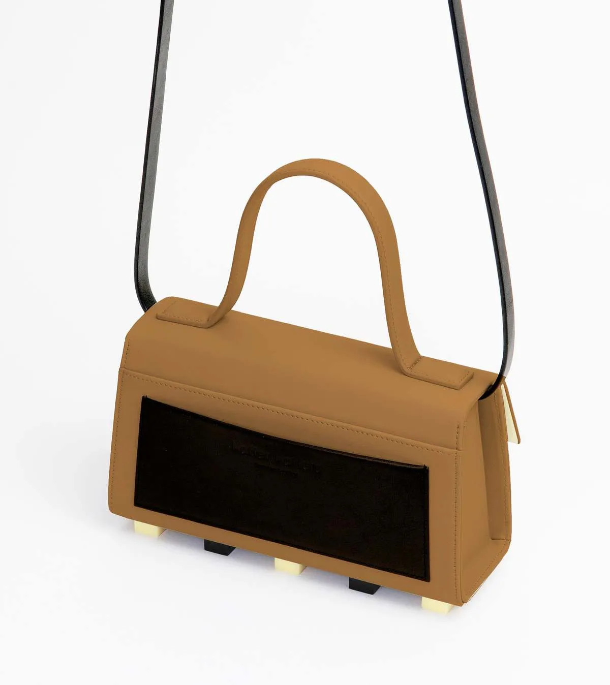 Trapezoid Satchel Bag - Brown