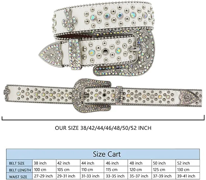 Unisex Crystal Pin Buckle Diamond Studded Casual Rhinestones Belt