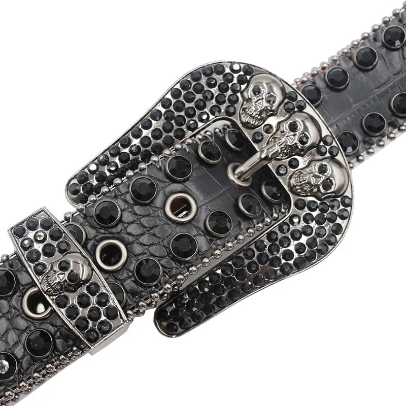 Unisex Crystal Pin Buckle Diamond Studded Casual Rhinestones Belt