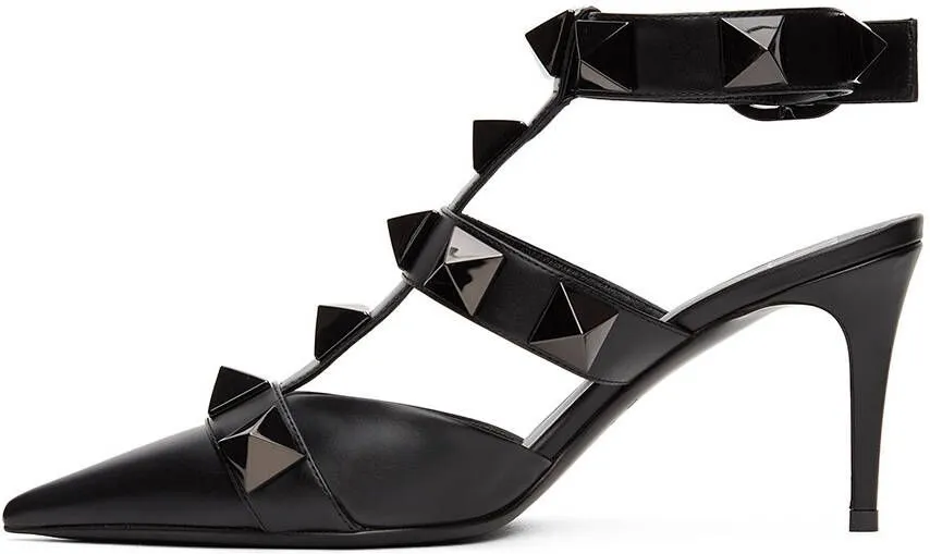 Valentino Garavani Black Roman Stud 80 Heels