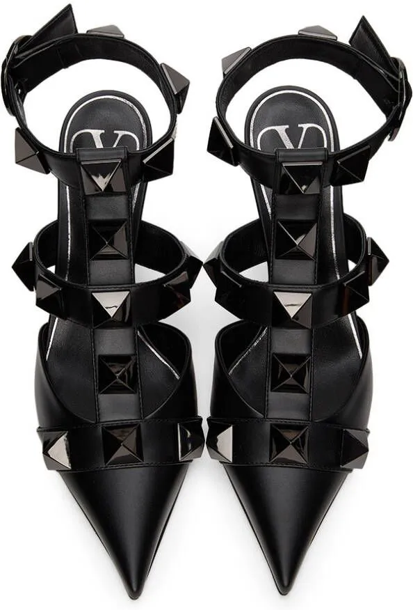 Valentino Garavani Black Roman Stud 80 Heels