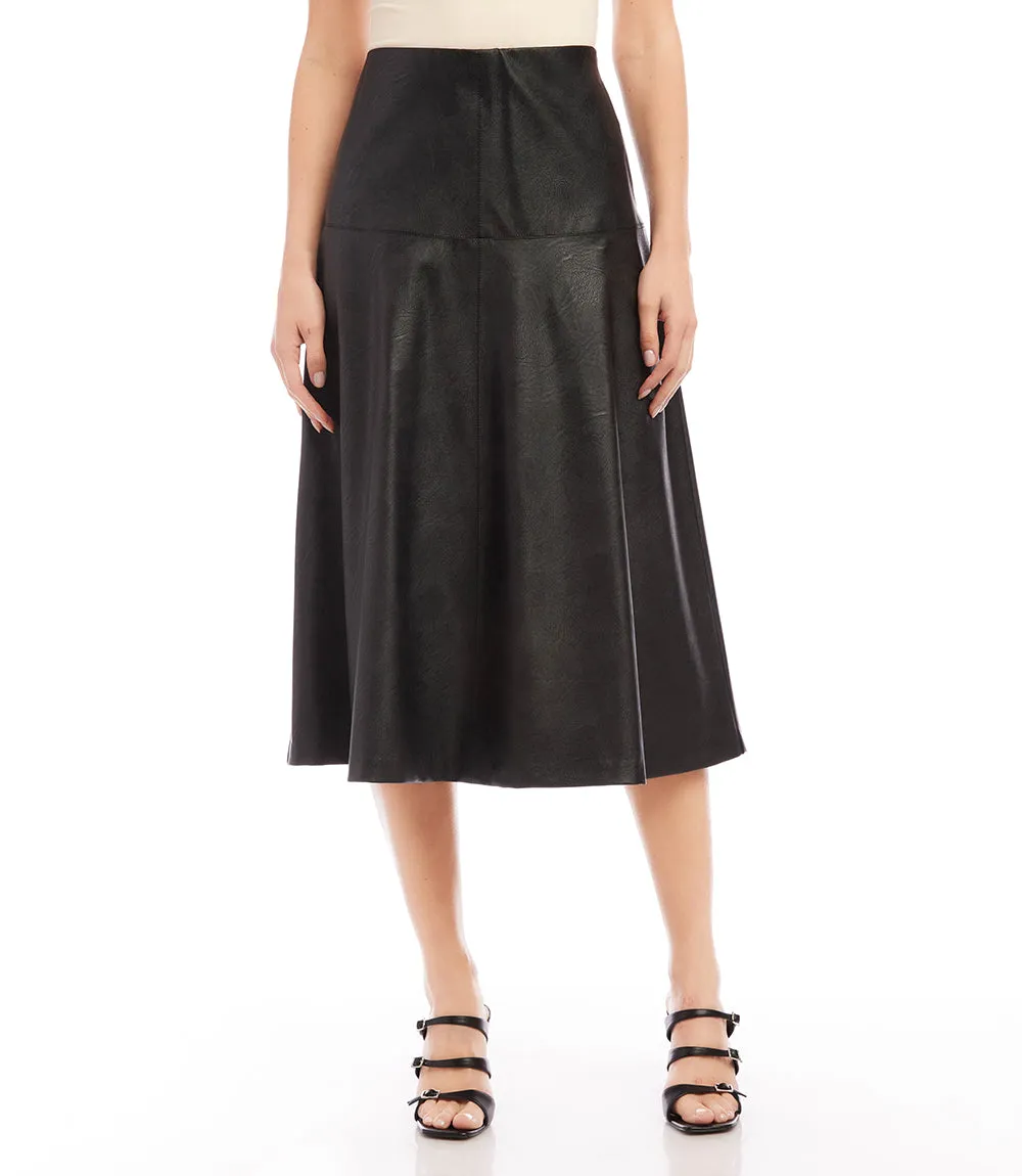 Vegan Leather Midi Skirt