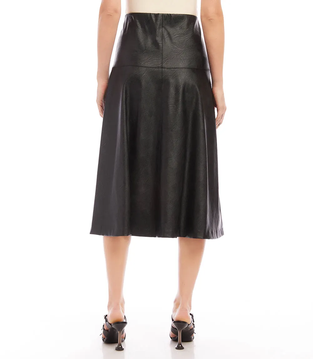 Vegan Leather Midi Skirt