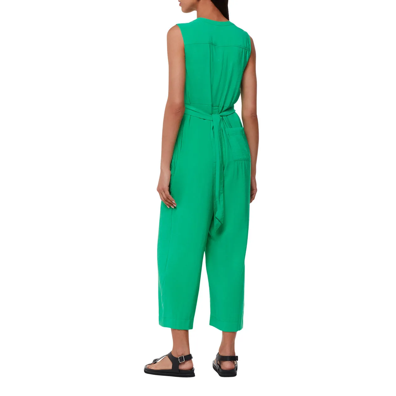 WHISTLES Josie Zip-Through Jumpsuit - Green