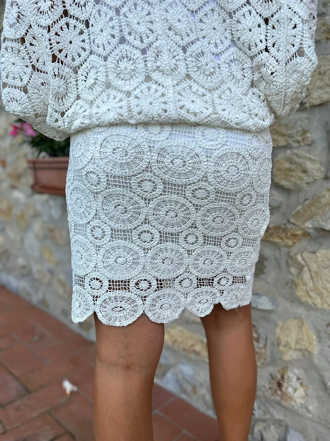 White Crochet Skirt Luna