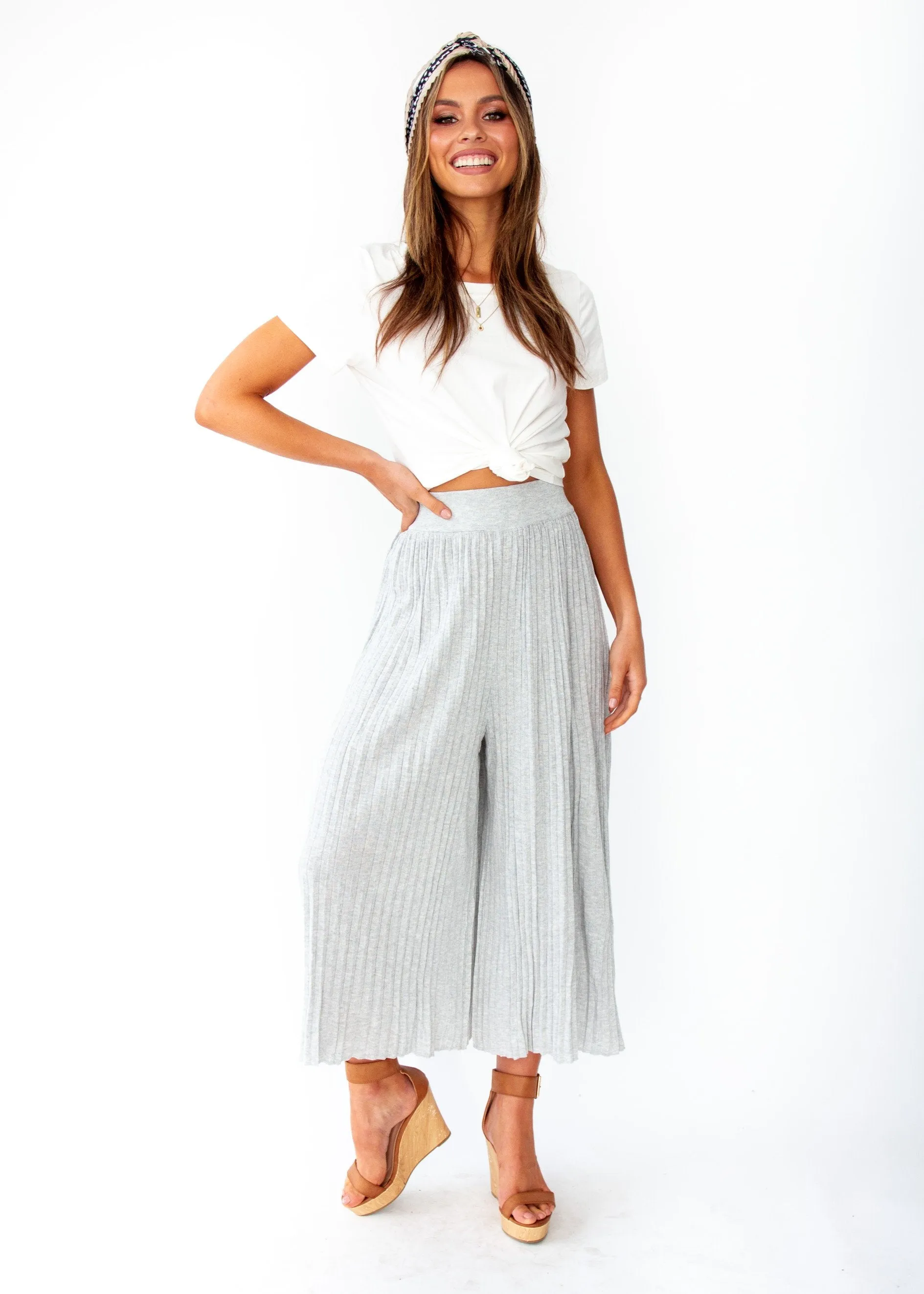 Wintercrest Knit Culottes - Grey