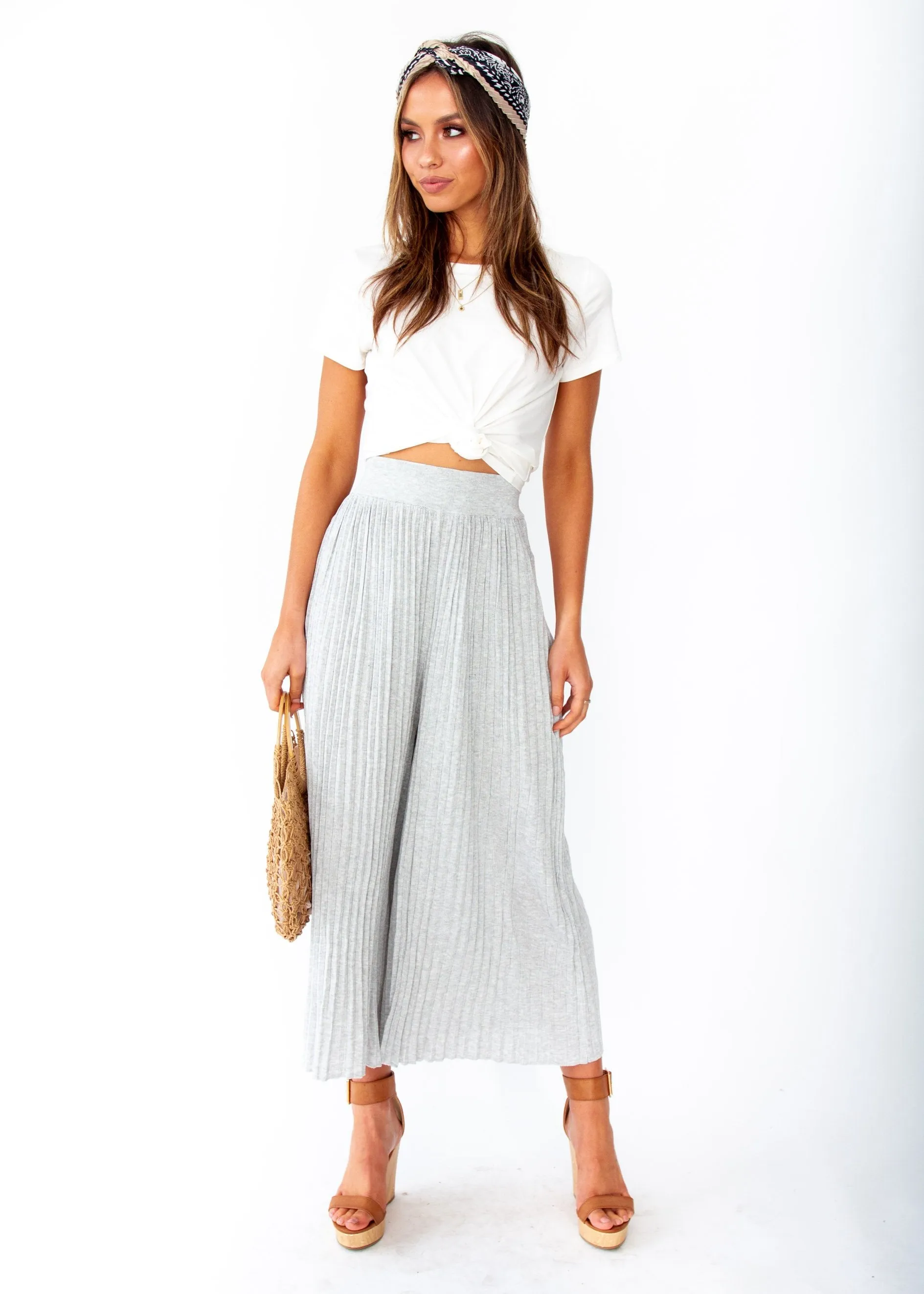 Wintercrest Knit Culottes - Grey