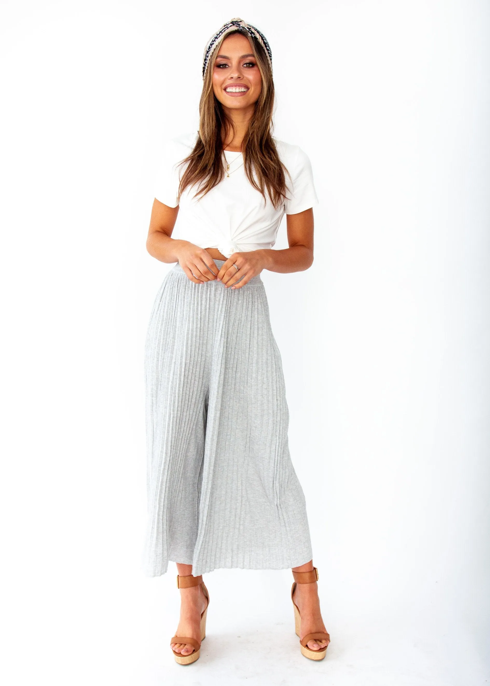 Wintercrest Knit Culottes - Grey