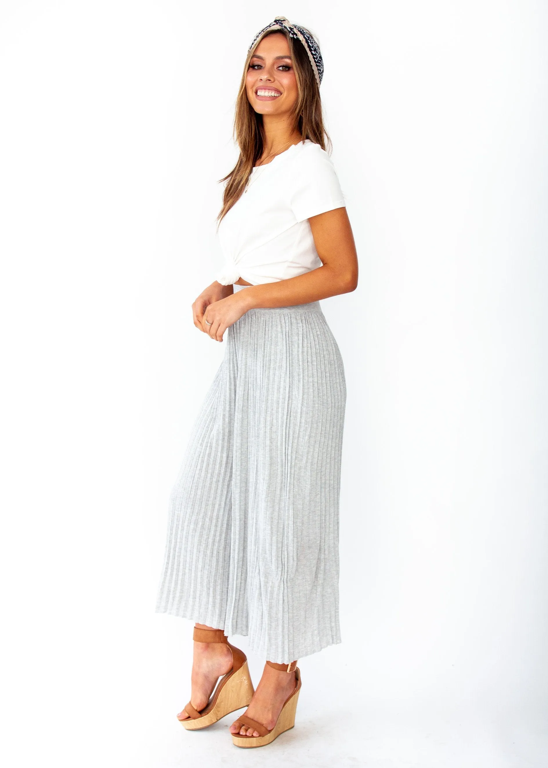 Wintercrest Knit Culottes - Grey