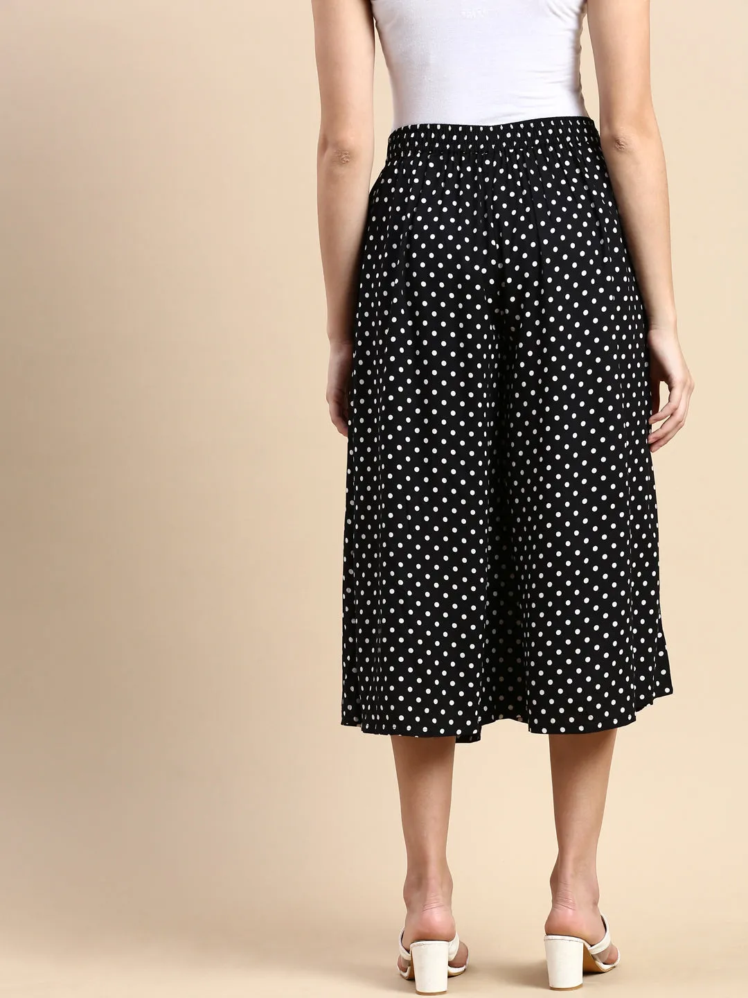 Women Printed Culottes Black