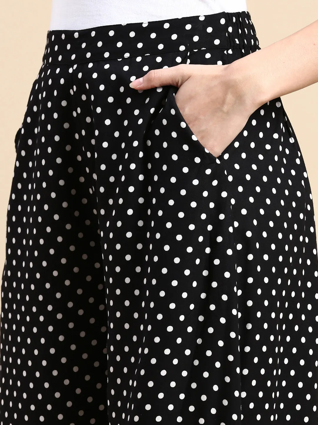 Women Printed Culottes Black