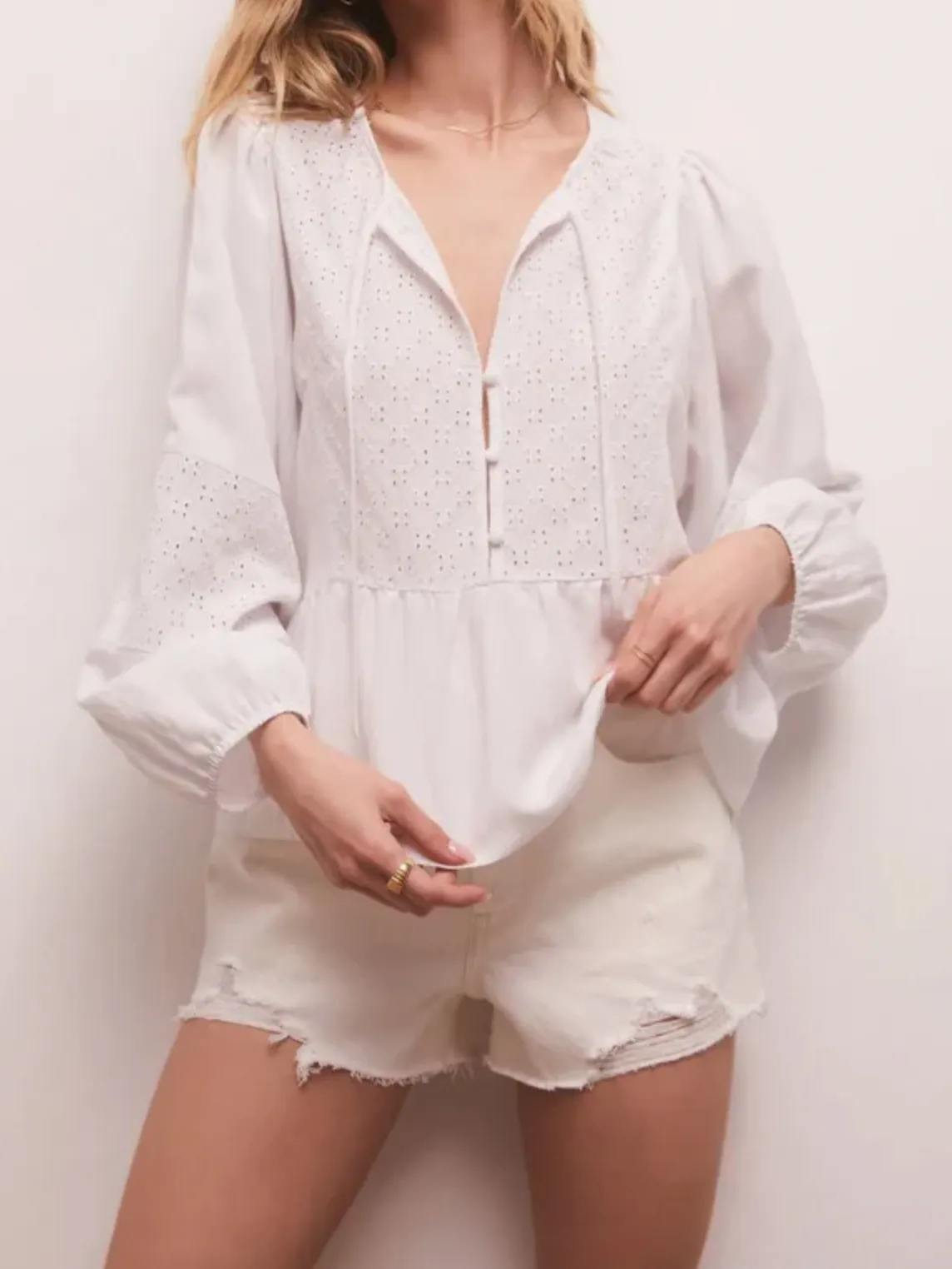 Z SUPPLY CELESTE EYELET TOP